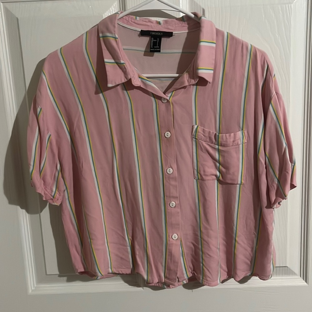 Striped button down